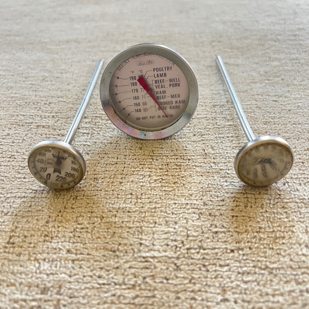 Vintage Acu-rite Meat Thermometer and UFI T220 NSF Kitchen Thermometers Lot of 3